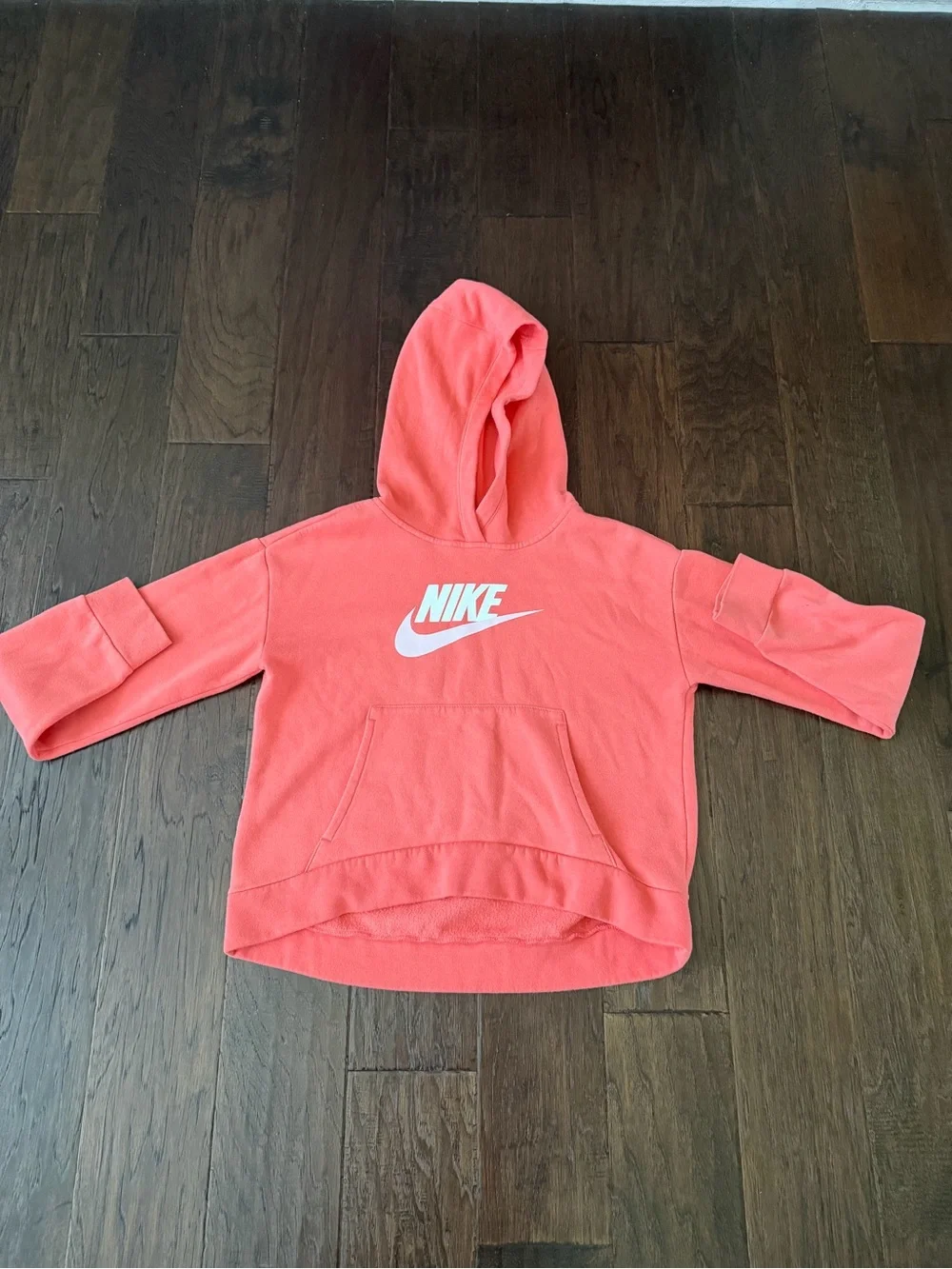Nike Kids Coral Hoodie with White Swoosh